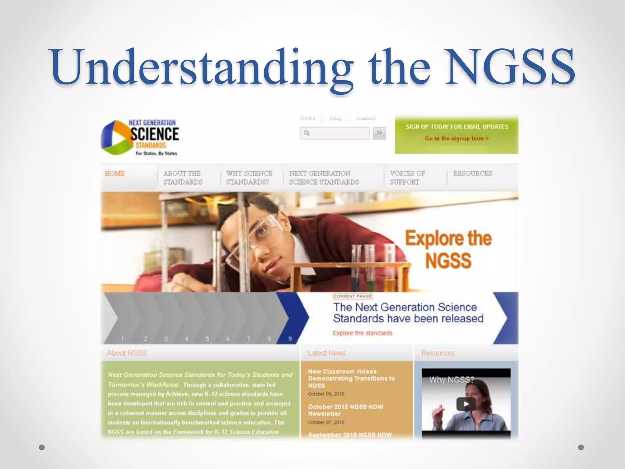 Understanding the NGSS
 