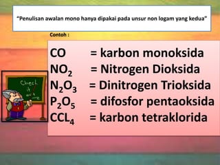 Ppt tata-nama-senyawa dan rumus kimia | PPTX
