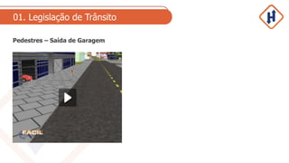 01. Legislação de Trânsito
Pedestres – Saída de Garagem
 