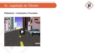 01. Legislação de Trânsito
Pedestres – Iniciando a Travessia
 
