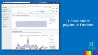 Gerenciador de
páginas do Facebook.
 