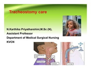 1
N.Karthika Priyatharshini,M.Sc (N),
Assistant Professor
Department of Medical Surgical Nursing
KVCN
 
