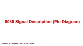 Prepared by M.V.Bhuvaneswari, Asst.Prof, CSE, MVGRA
8086 Signal Description (Pin Diagram)
 