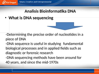 Comprehensive Introduction to DNA Bioinformatics and Sequencing ...