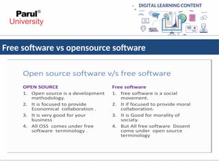 Free software vs opensource software
 