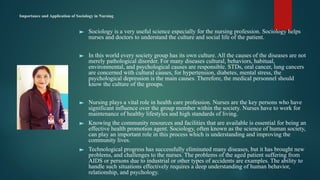 Introduction to Sociology for Nursing Students | PPTX