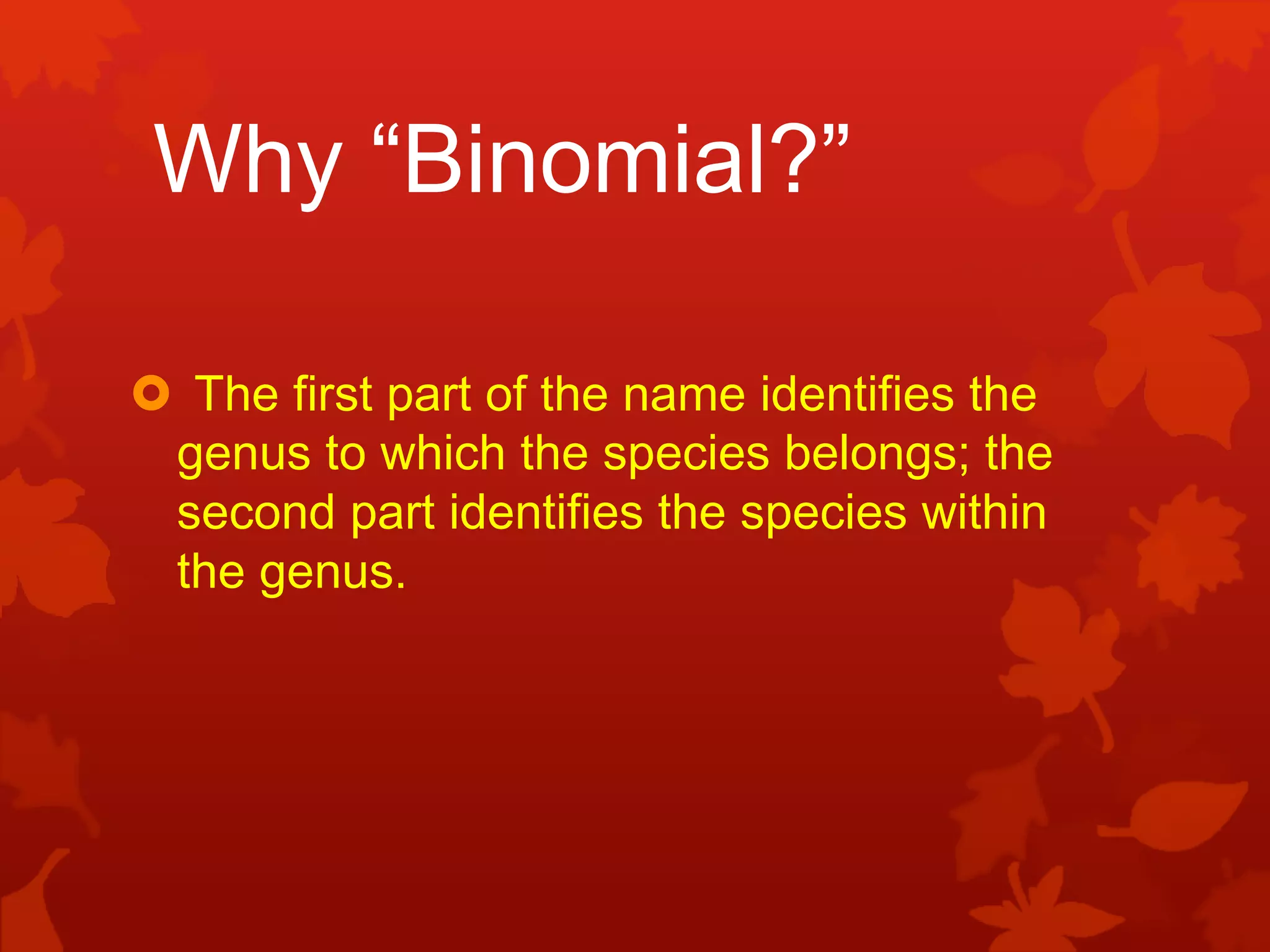 biological nomenclature 9 | PPTX