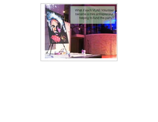What if each VLAB Volunteer
became a mini entrepreneur,
  helping to fund the party?
 