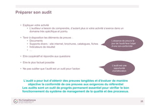 Préparer son audit
25
• Expliquer votre activité
• L’auditeur a besoin de comprendre, d’autant plus si votre activité s’ex...