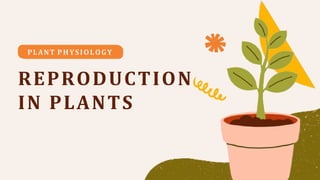 PLANT PHYSIOLOGY
REPRODUCTION
IN PLANTS
 