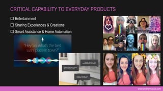 www.andremuscat.com
 Entertainment
 Sharing Experiences & Creations
 Smart Assistance & Home Automation
CRITICAL CAPABILITY TO EVERYDAY PRODUCTS
 
