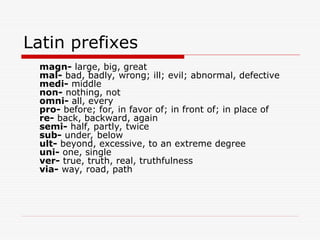 Magn Root Word Examples Word formation the linguistic process by which new words are created in ...