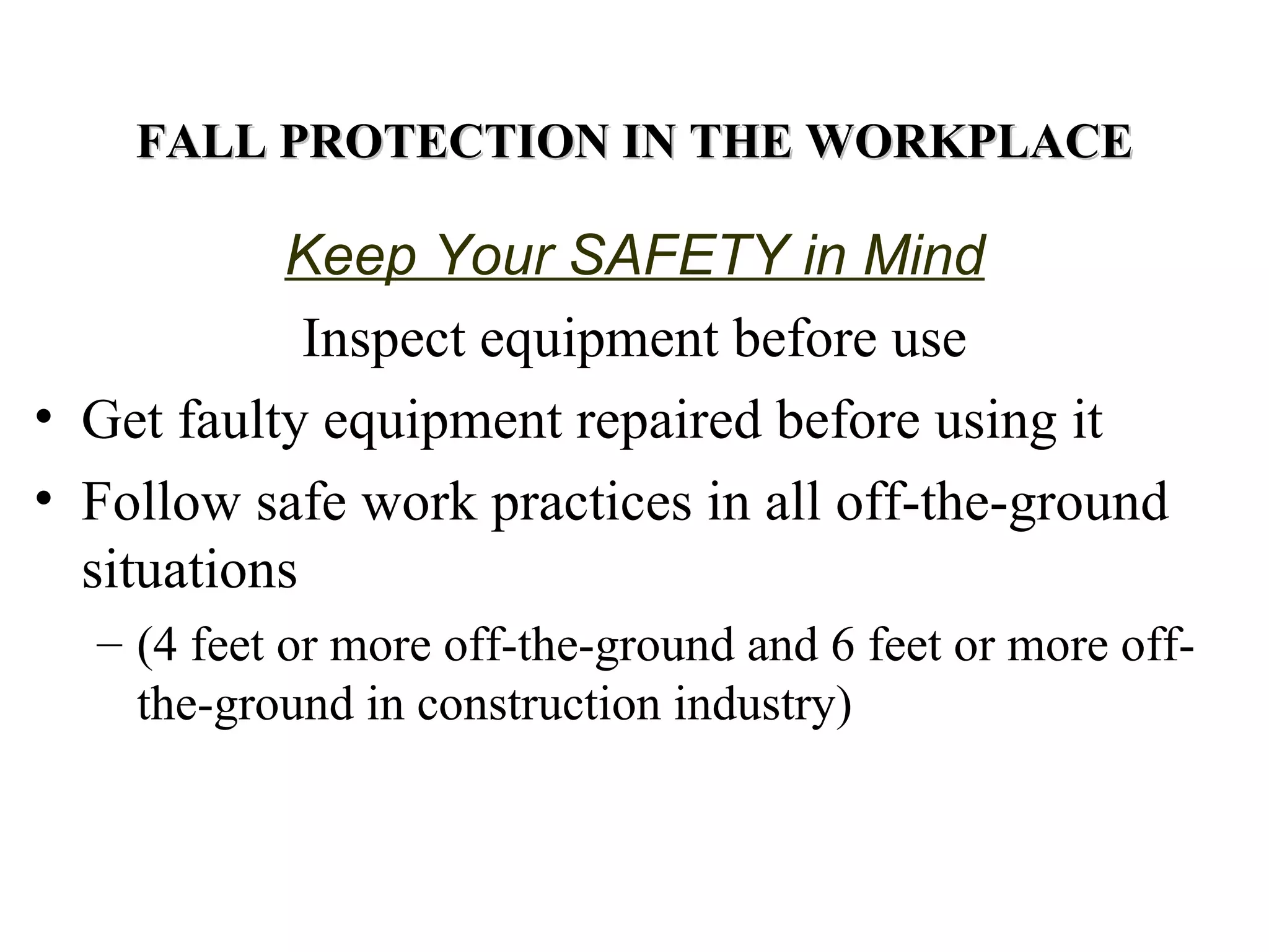 Ppt Workplace Fall Protection | PPT
