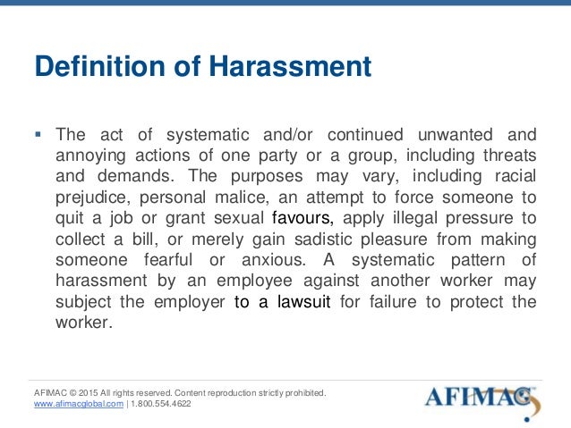 Harassment Lawsuit Definition
