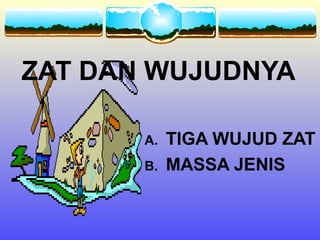 ZAT DAN WUJUDNYA

       A.   TIGA WUJUD ZAT
       B.   MASSA JENIS
 