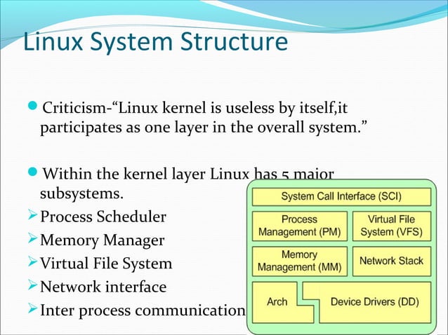 linux software architecture | PPT | Operating Systems | Computer ...