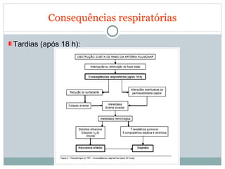 Consequências respiratórias Tardias (após 18 h):  