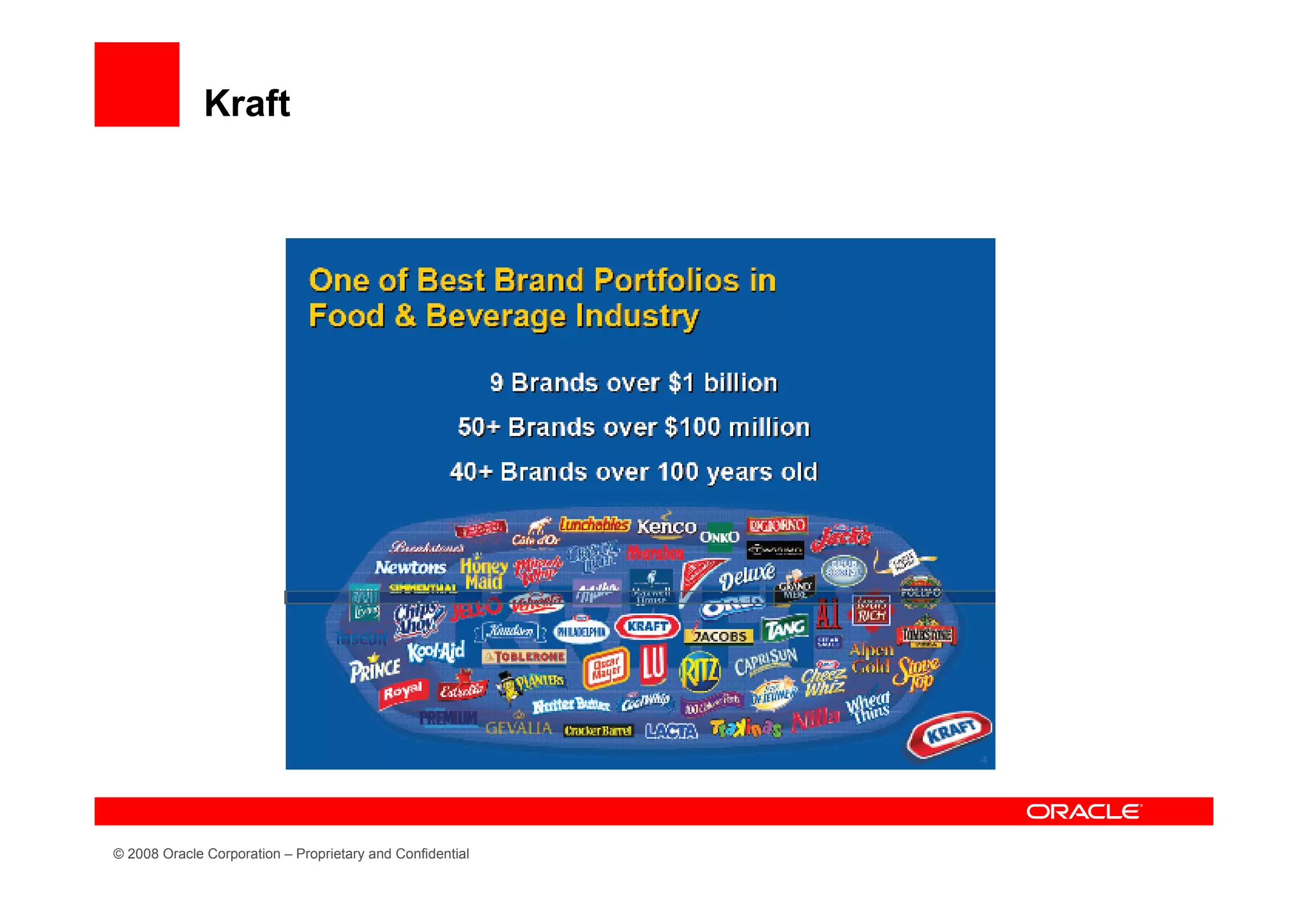 Kraft




© 2008 Oracle Corporation – Proprietary and Confidential
 