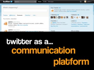twitter as a…
communication
platform
 