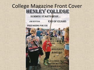College Magazine Front Cover 