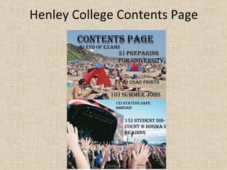Henley College Contents Page 