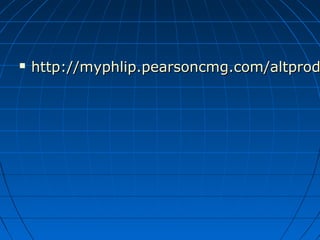  http://myphlip.pearsoncmg.com/altprodhttp://myphlip.pearsoncmg.com/altprod
 