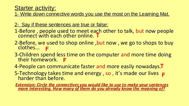 Using Connectives