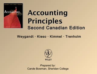 AccountingAccounting
PrinciplesPrinciples
Second Canadian EditionSecond Canadian Edition
Prepared by:
Carole Bowman, Sheridan College
Weygandt · Kieso · Kimmel · Trenholm
 