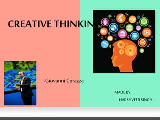CREATIVE
THINKING
-Giovanni Corazza at
TEDx ROMA
 
