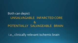 UNSALVAGABLE INFARCTED CORE
&
POTENTIALLY SALVAGEABLE BRAIN
 