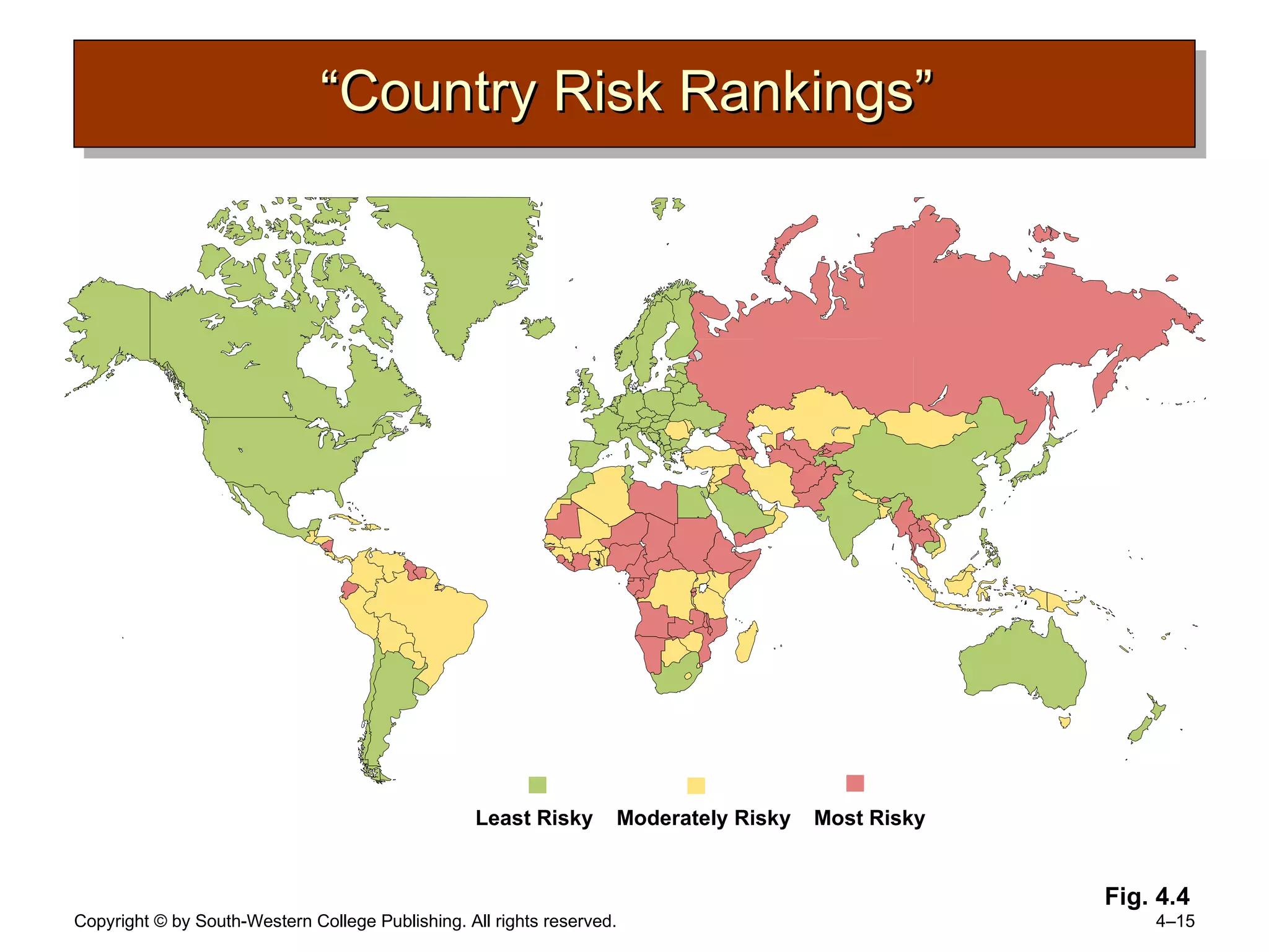 “Country Risk Rankings”  Fig. 4.4 Least Risky Moderately Risky Most Risky 