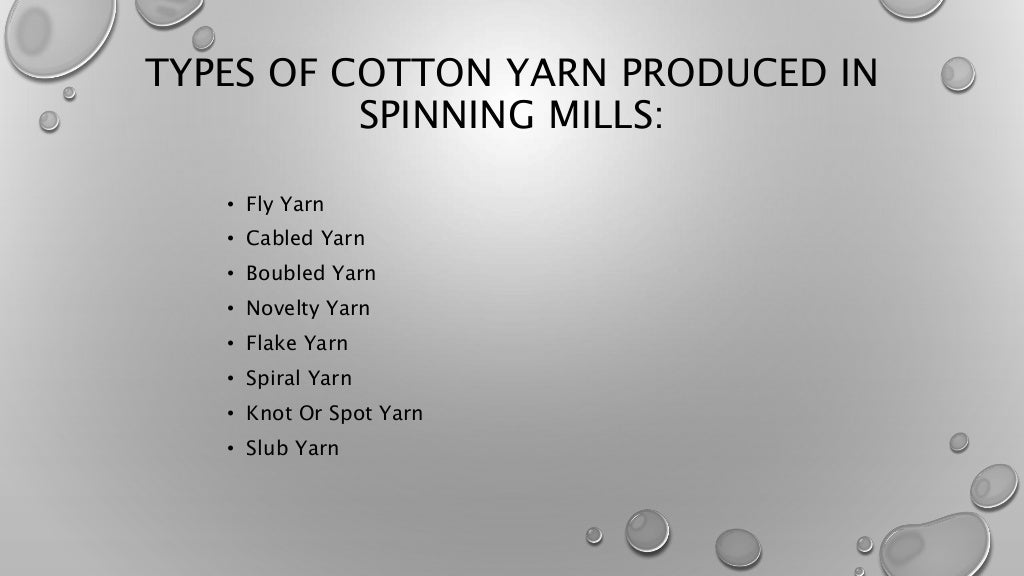 Types Of Cotton Yarn