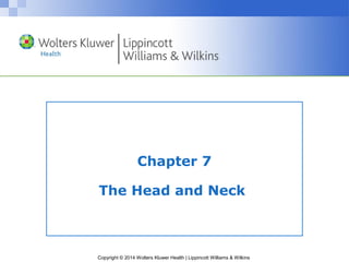 Chapter 7 
The Head and Neck 
Copyright © 2014 Wolters Kluwer Health | Lippincott Williams & Wilkins 
 