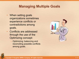 Copyright © Houghton Mifflin Company. All rights reserved. 7 - 7
Managing Multiple Goals
• When setting goals
organization...