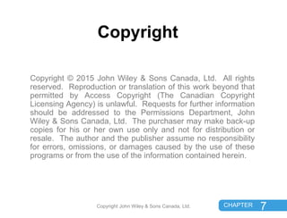 CHAPTER
CHAPTER 7
Copyright John Wiley & Sons Canada, Ltd.
Copyright © 2015 John Wiley & Sons Canada, Ltd. All rights
rese...
