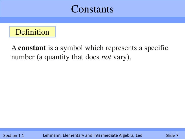 Basic Algebra Ppt 1.1