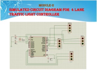 Module-2
SIMULATED CIRCUIT DIAGRAM FOR 4 LANE
TRAFFIC LIGHT CONTROLLER
 