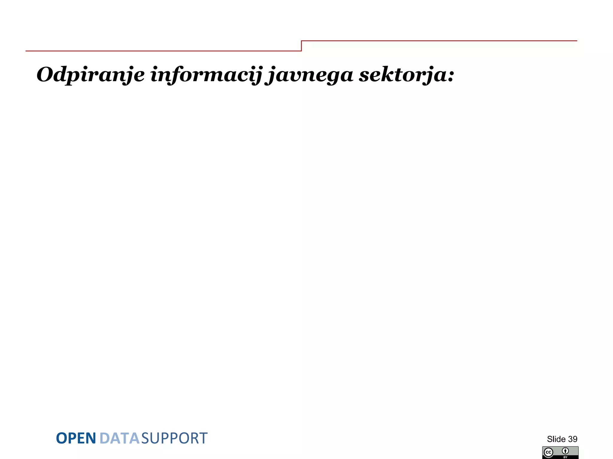 DATASUPPORTOPEN
Odpiranje informacij javnega sektorja:
Slide 39
 