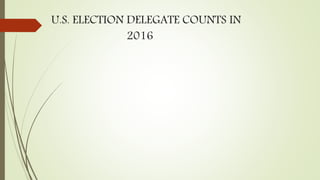 U.S. ELECTION DELEGATE COUNTS IN
2016
 