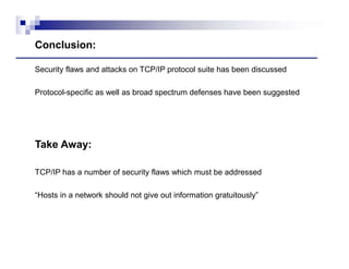 security problems in the tcp/ip protocol suite | PPTX