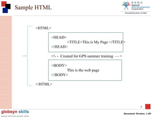 Hyper Text Markup Language (HTML) | PPTX