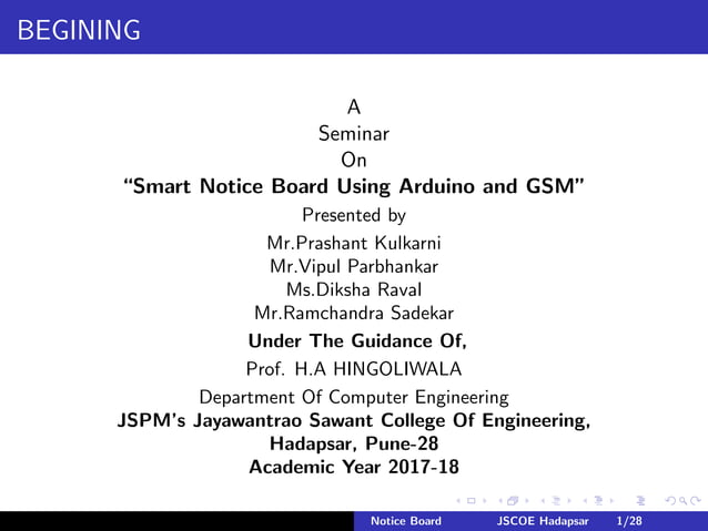 smart notification board using GSM | PPT