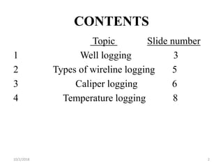 Well logging | PPTX