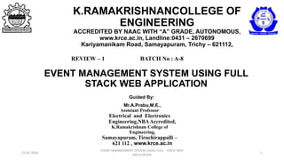 Event Management System using Full Stack Web Application Review-1 | PPTX