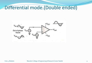 Differential mode.(Double ended)
Unit 4_Module1 Matoshri College of Engineering & Research Center Nashik 9
 