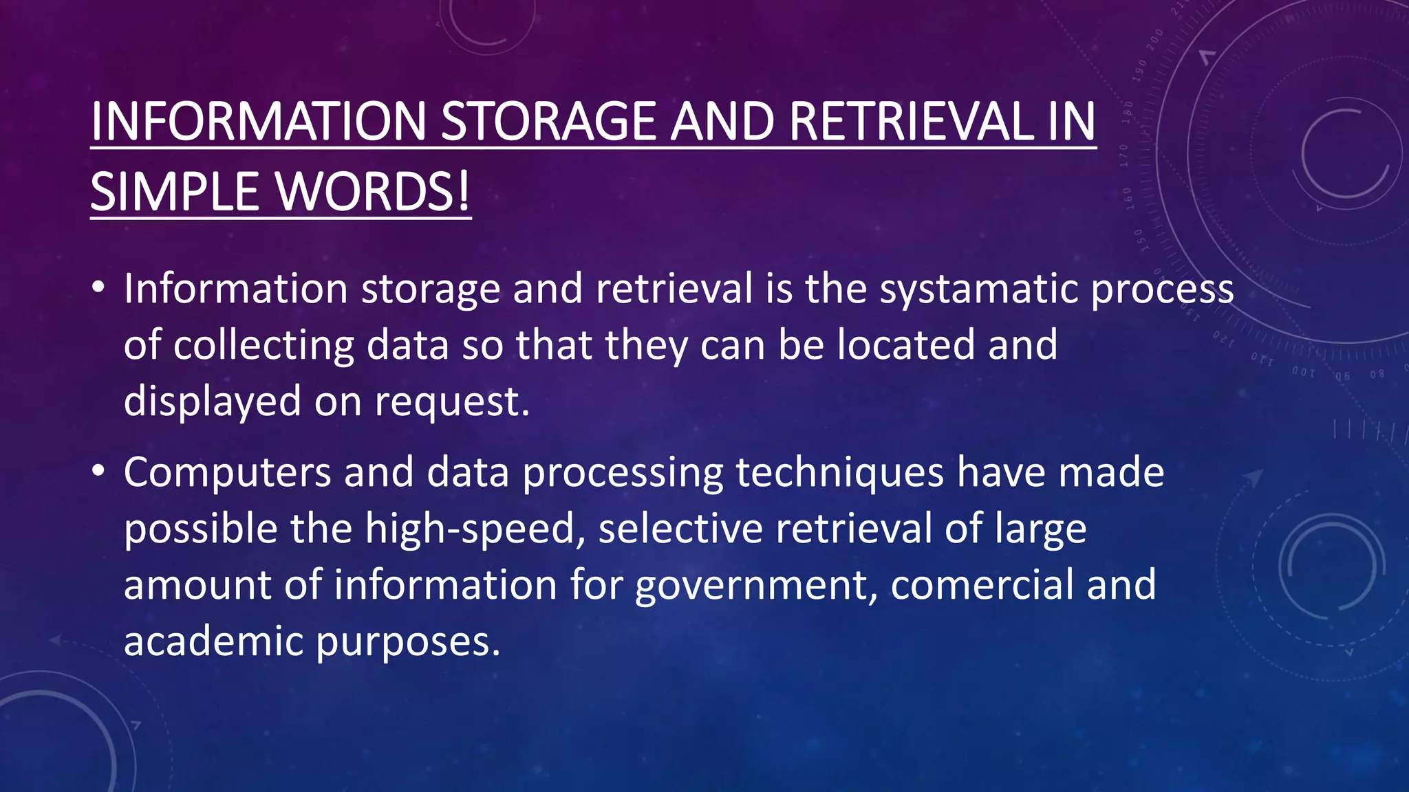 Information storage and retrieval pptx