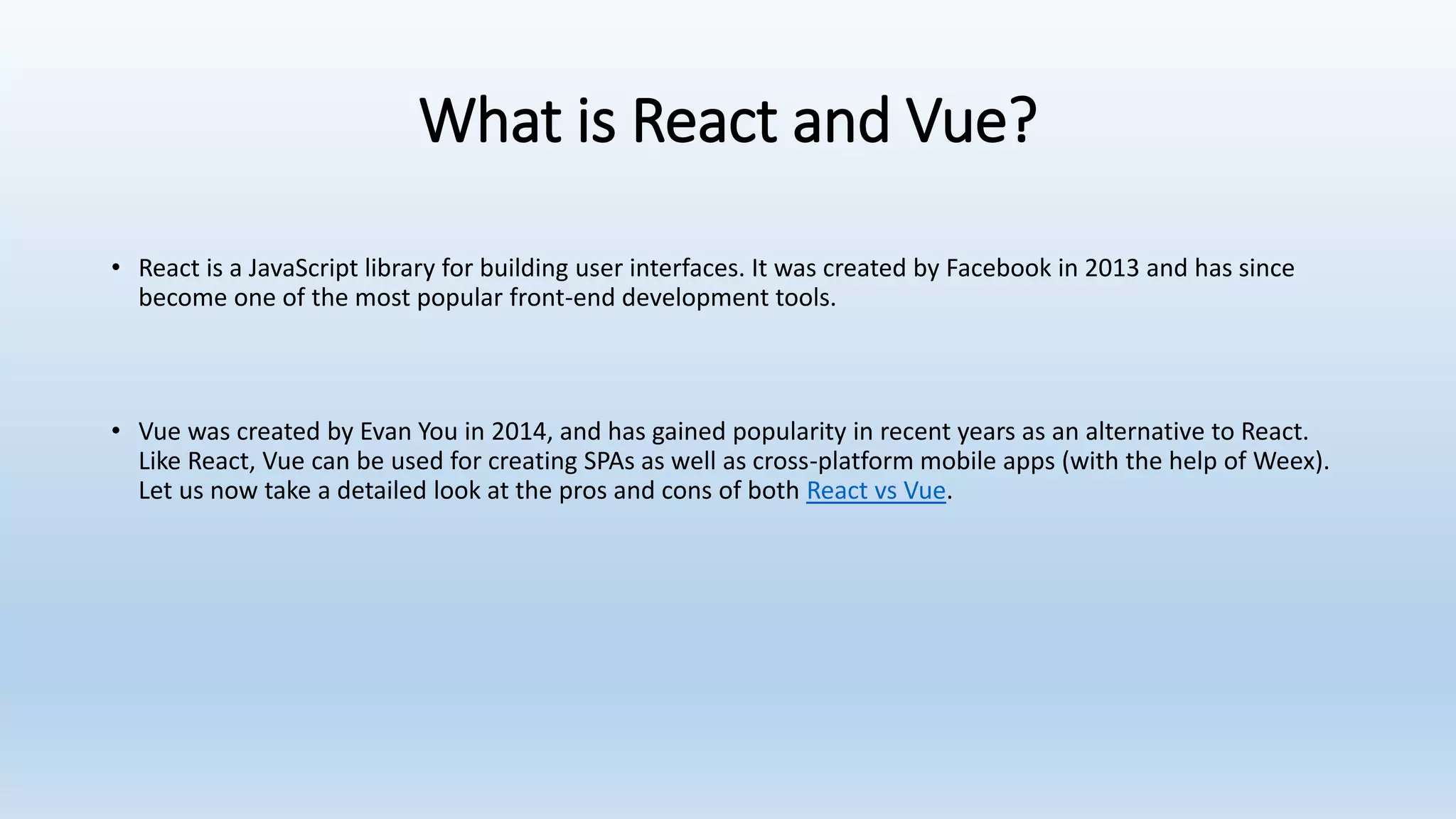 Vue vs React: What's The Difference | PPT
