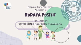BUDAYA POSITIF
Rani Indriani
UPTD SDN 8 Nagrikaler Purwakarta
Program Guru Penggerak
Angkatan 5
 