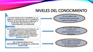 NIVELES DEL CONOCIMIENTO
 