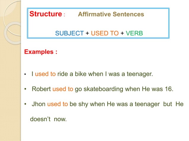 Use of Used to - Simple Past - Past Habits | PPTX